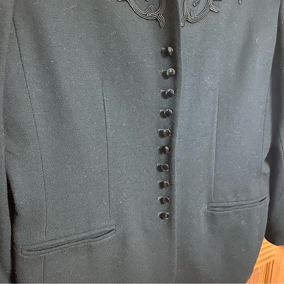 Kasper Embellished 100% Wool Zip Up Snap Button Detail Blazer Work Coat - Picture 4 of 7